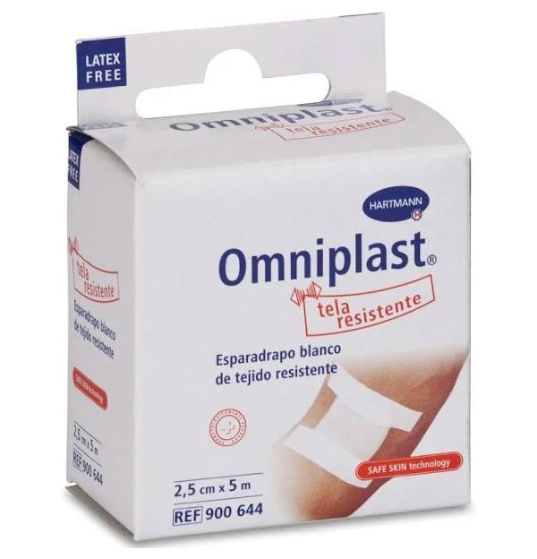 Esparadrapo Hipoalergico - Omniplast Tejido Resistente (1 Unidad 5 M X 2,5 Cm Color Blanco)