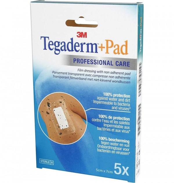 Tegaderm Pad  Apósito Estéril 5 ud, 7,2 cm X 5 cm. - 3M