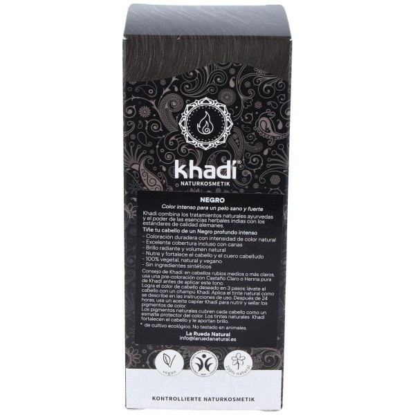 Khadi Tinte Negro Herbal 100% Vegeta 100G
