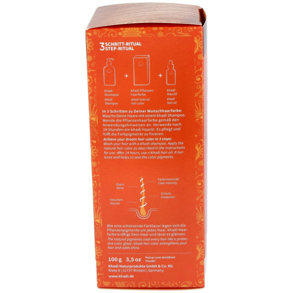 Khadi Herbal Color Cobre Brillante Rubio Y Rojizo 100G