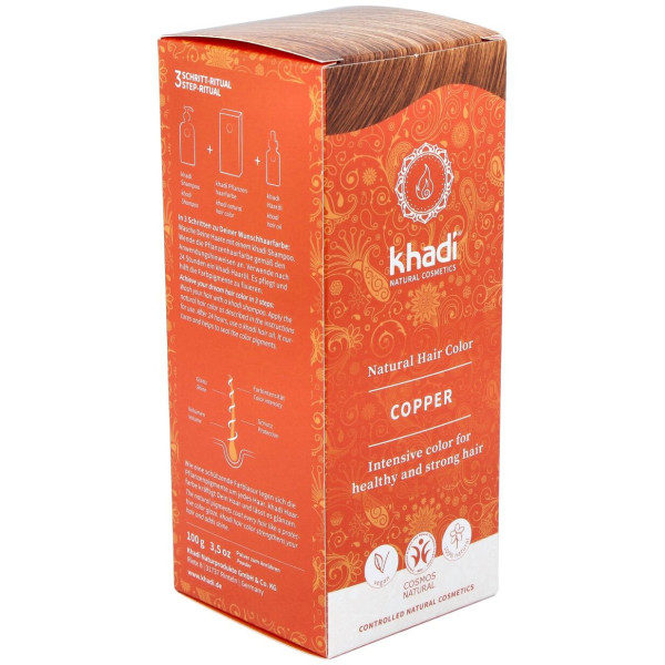 Khadi Herbal Color Cobre Brillante Rubio Y Rojizo 100G