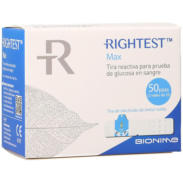 Rightest Max Tiras Reactivas Glucosa 50U