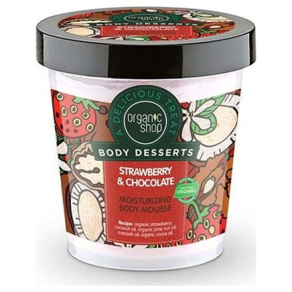 Organic Shop Mousse Corporal Hidratante Fresa Y Chocolate 450Ml