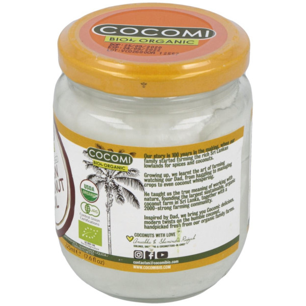 Aceite De Coco Virgen 225Ml Bio