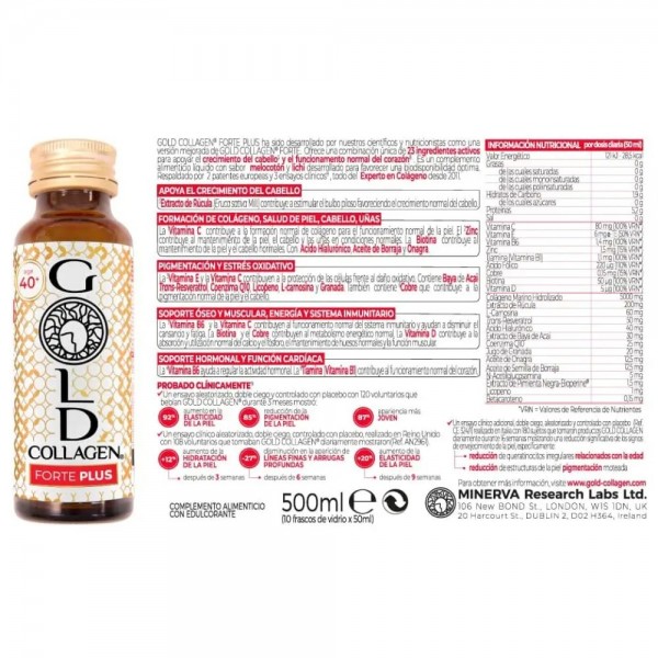 Gold Collagen Forte Plus, 10 x 50 ml. - Areafar