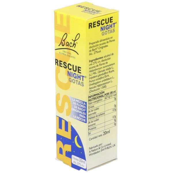 Bach Original Flower Remedy Gotas Naturales Para Relajarse Y Dormir Rescue Night 20Ml
