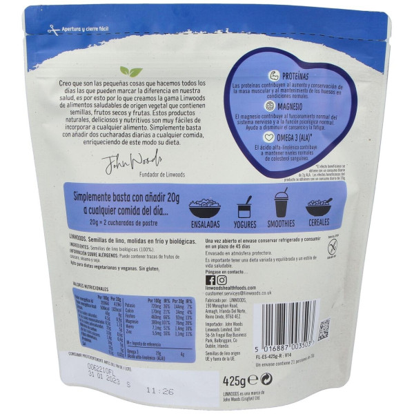 Linwood Semilla Lino Molido Bio 425G