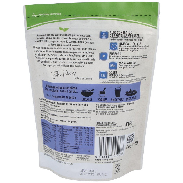 Semillas De Cañamo Molidas Lino Y Chia 200Gr. Bio