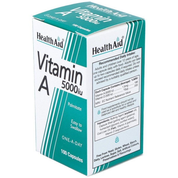 Vit A 5000Ui Con Vit D 400Ui 100Cap. Health Aid