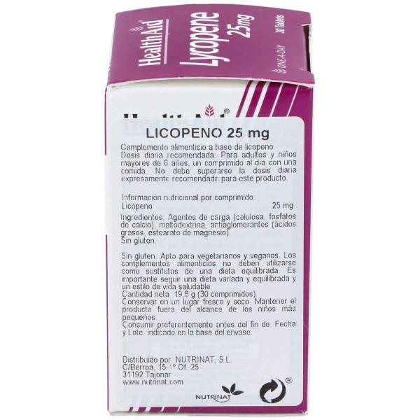 Licopeno 25Mg. 30Comp. Health Aid