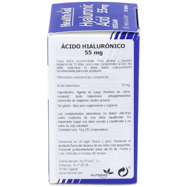 Acido Hialuronico 55Mg. 30Comp. Health Aid