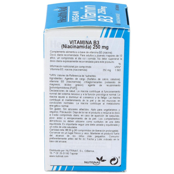 Healthaid Vitamina B3 (Niacinamida) 250Mg 90Comp