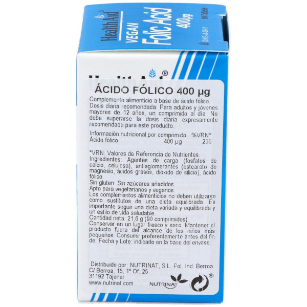 Acido Folico 90Comp. Health Aid