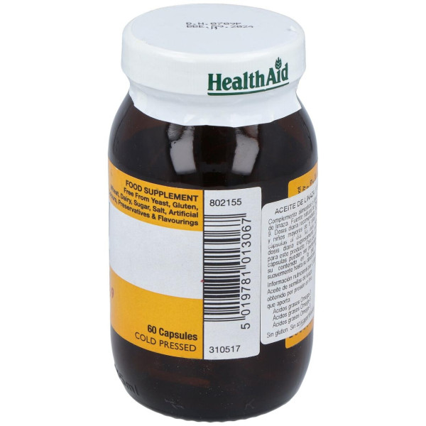 Aceite De Linaza Flaxseed Oil 60Cap. Health Aid