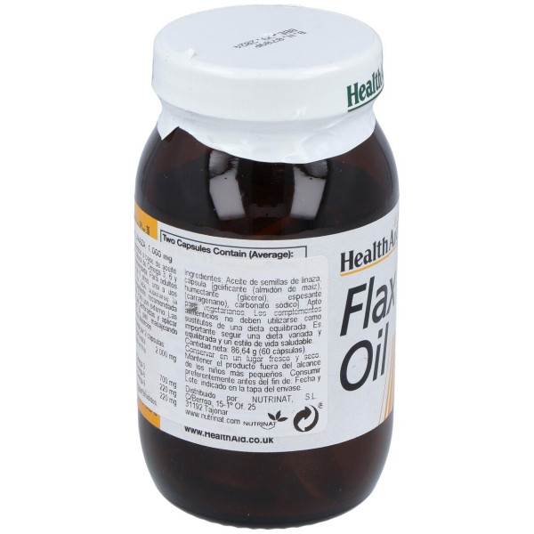 Aceite De Linaza Flaxseed Oil 60Cap. Health Aid