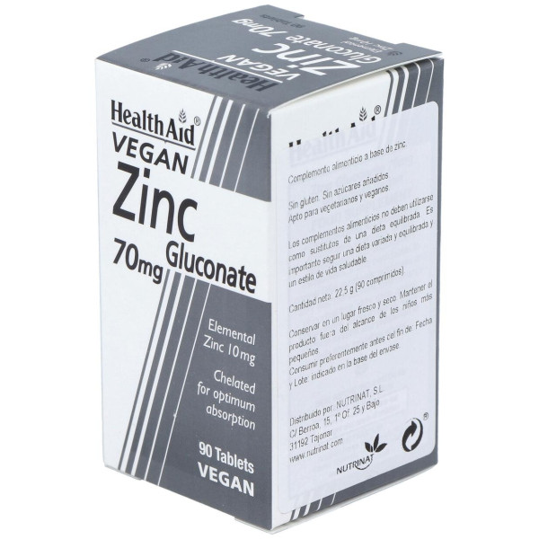 Healthaid Gluconato De Zinc 70 Mg 90 Comprimidos