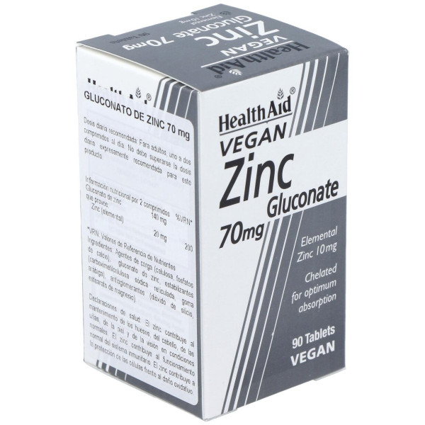 Healthaid Gluconato De Zinc 70 Mg 90 Comprimidos