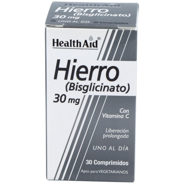 Hierro Bisglycinate Iron+Vit.C 30Comp Health Aid
