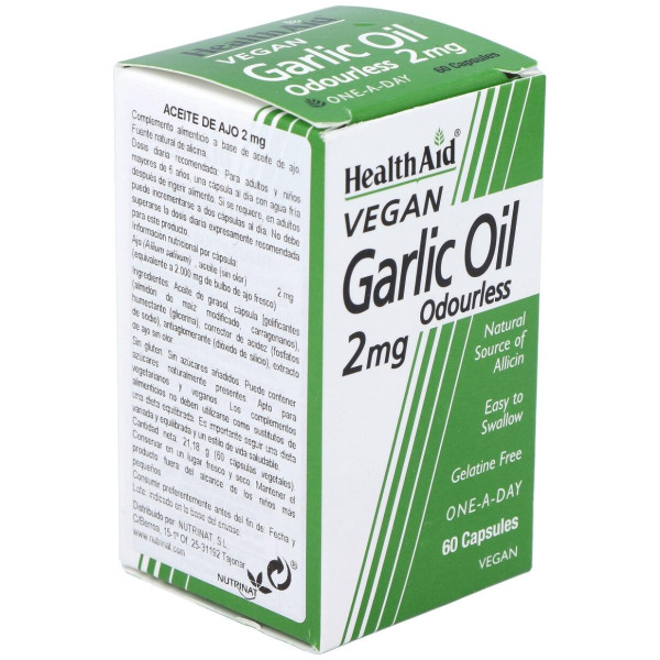 Aceite De Ajo (Garlic Oil) 2Mg. 60Cap. Health Aid