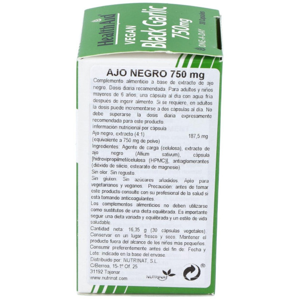 Ajo Negro (Rico En S-Alilcisteina) 30Vcap. Health