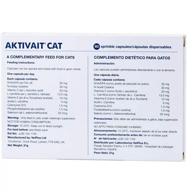 Aktivait Gatos Blister 60 Capsulas