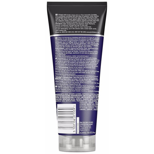 John Frieda Frizz-Ease Brazilian Sleek Acondicionador 250Ml