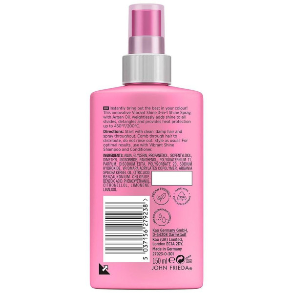 John Frieda Vibrant Shine Colour 3-In-1 Shine Spray 150Ml