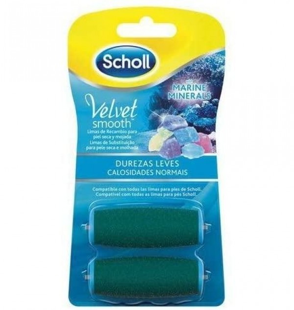 Scholl Velvet Smooth - Lima Electronica Marine Minerals Recambio Durezas Leves (2 U Recambio)