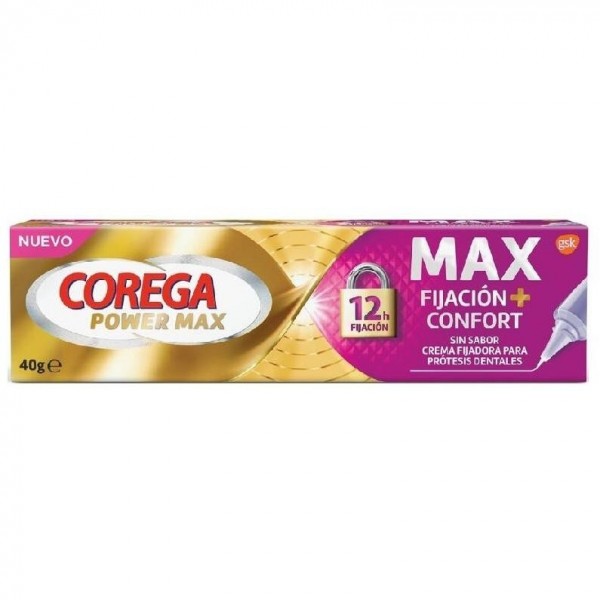 Corega Power Max Fijación Y Confort, 40 G