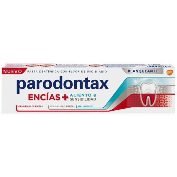 Parodontax Encías + Aliento Y Sensibilidad Blanqueante 75Ml