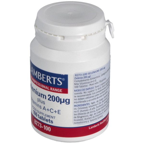 Lamberts Selenio 200Μg + Vitaminas A+C+E 100 Comprimidos