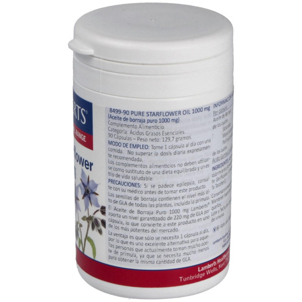 Aceite De Borraja Puro 1000Mg(High Gla215Mg)90Cap.