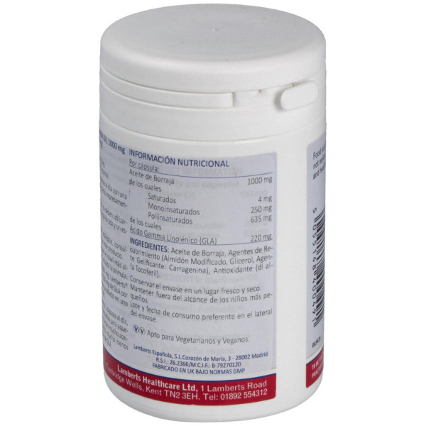 Aceite De Borraja Puro 1000Mg(High Gla215Mg)90Cap.