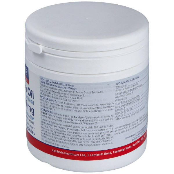 Aceite De Higado De Bacalao 1000 Mg. 180 Cap.