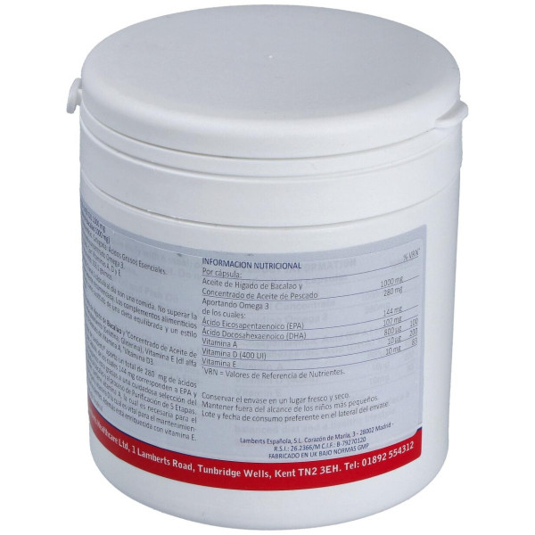 Aceite De Higado De Bacalao 1000 Mg. 180 Cap.