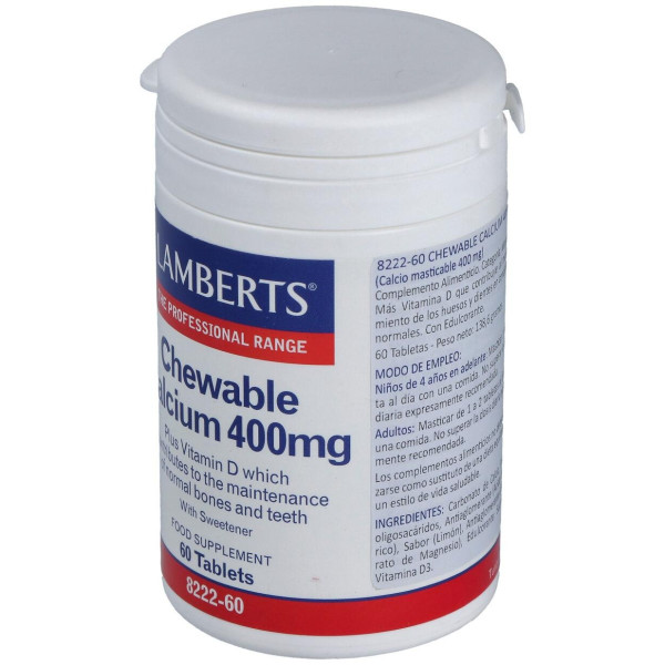 Lamberts Calcio Masticable 400 Mg 60 Comp