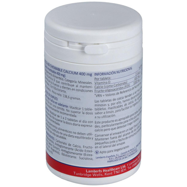 Lamberts Calcio Masticable 400 Mg 60 Comp