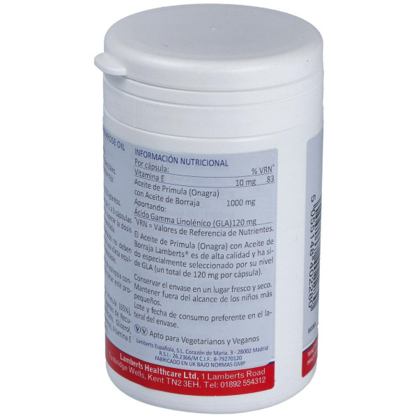 Lamberts Aceite Primula Extra Alta Potencia Con Borraja 1000Mg 9