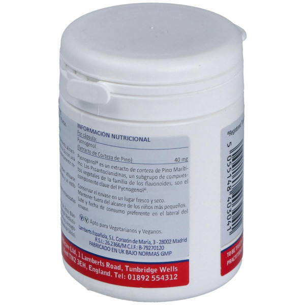 Pycnogenol 40 Mg.(Extracto De Pino Bark) 60 Cap.