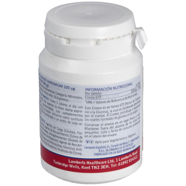 Lamberts Cromo Gtf 200Μg 100 Comprimidos