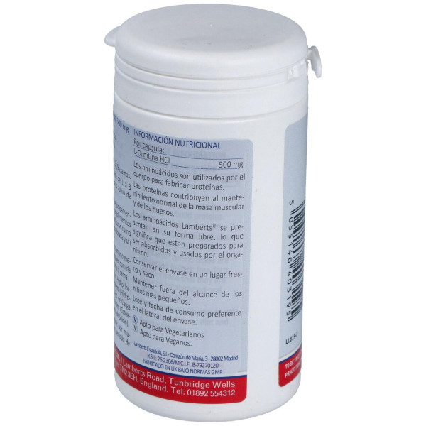 Lamberts Ornitina Hcl 500 Mg 60 Cap