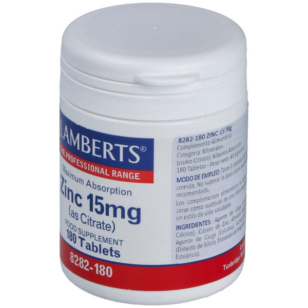 Zinc (Como Citrato) 15 Mg. 180Comp.