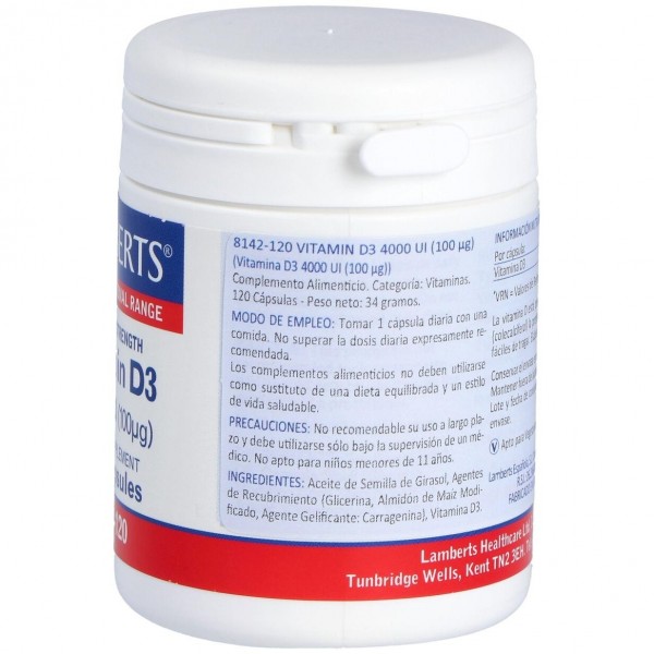 Lamberts Vitamina D3 4000 Ui 100Μg 120Comp