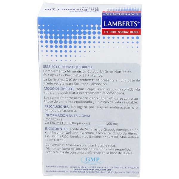 Lamberts Coenzima Q10 100Mg 60 Cáps.