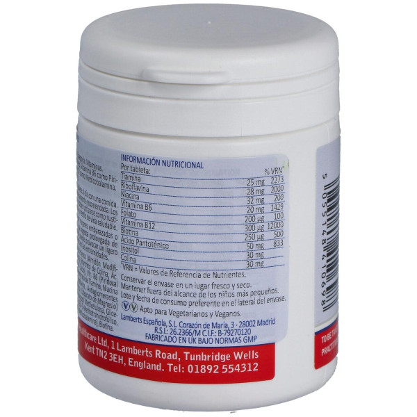Lamberts Complejo Methyl B Suplemento De Vitaminas Grupo B 60 Comprimidos