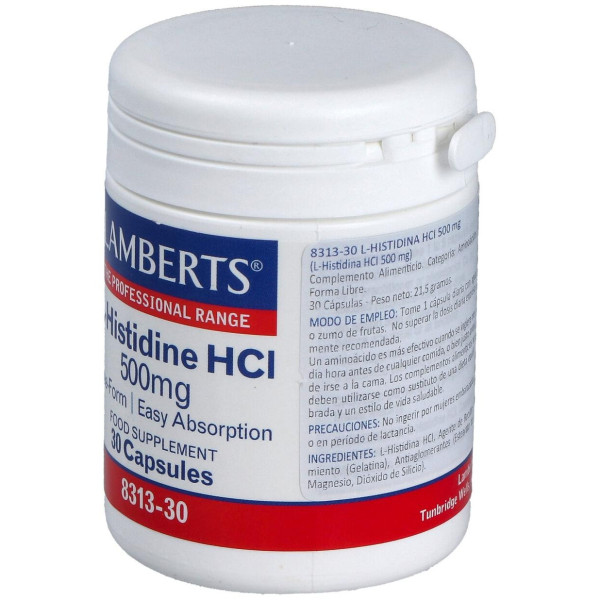 Lamberts L-Histidina Hci 500Mg 30Caps
