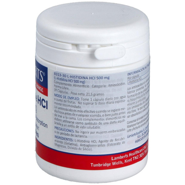 Lamberts L-Histidina Hci 500Mg 30Caps