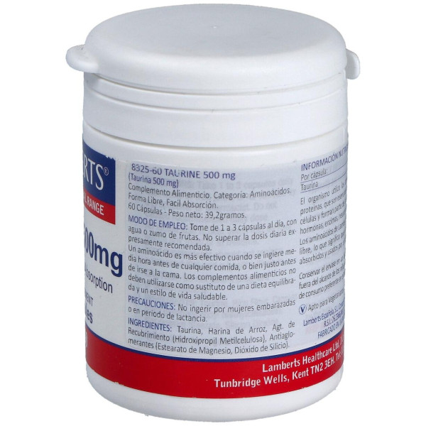 Taurina 500 Mg. 60 Cap.
