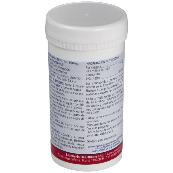 Lamberts L-Carnitine 500Mg 60Caps