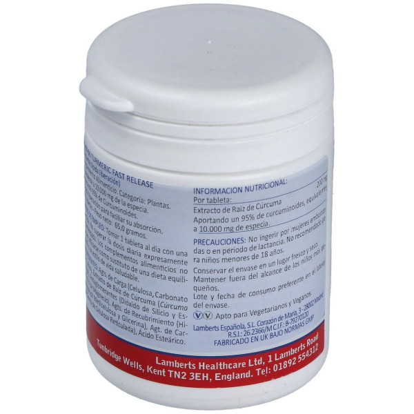Lamberts Cúrcuma De Liberación Rápida 60 Tabs